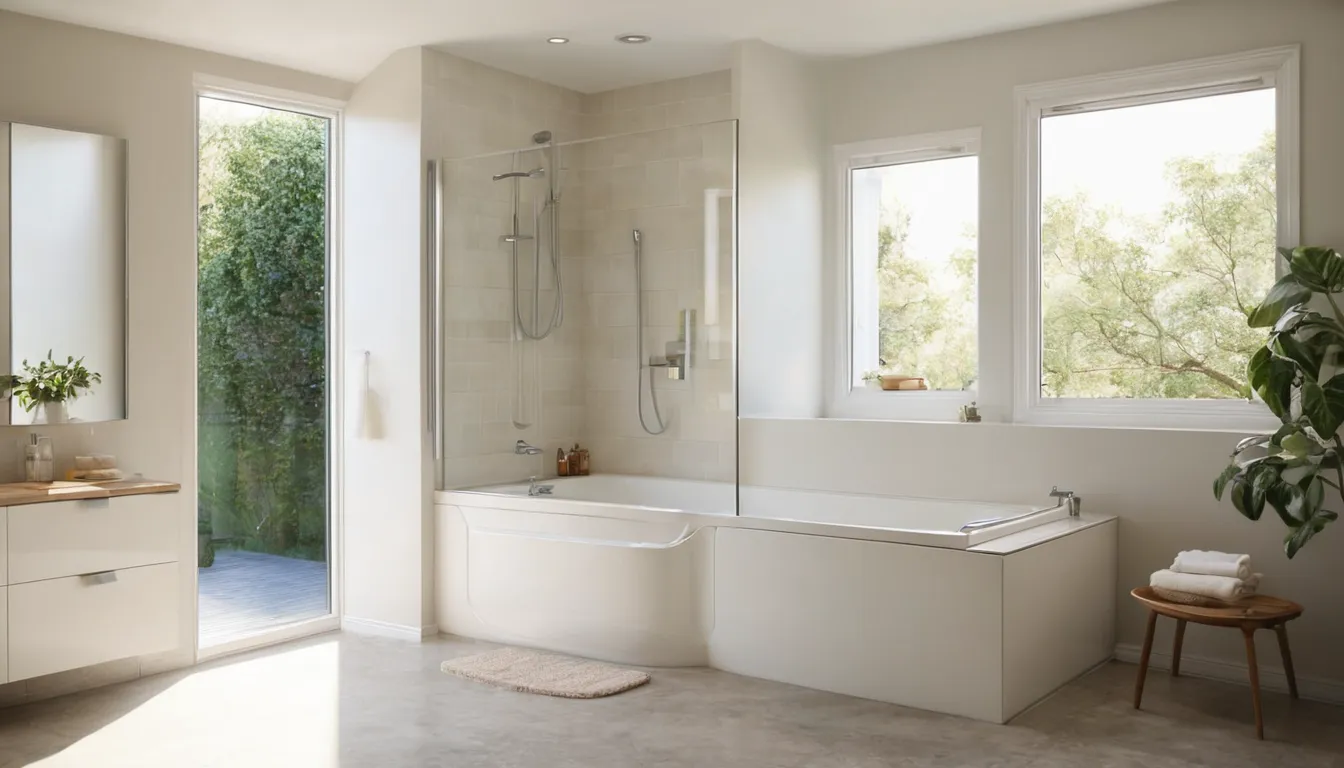 A bright, accessible bathroom with a walk-in tub in a Saratoga area home