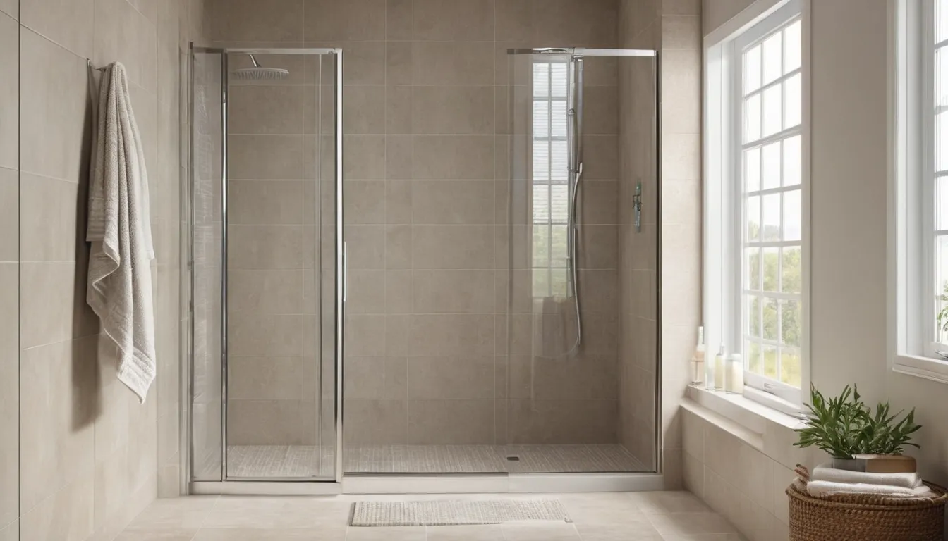 Bright walk-in shower with a wide, low entry in a home near Saratoga